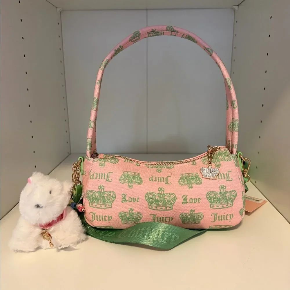 Juicy Couture Pink & Green Festival Shoulder Bag